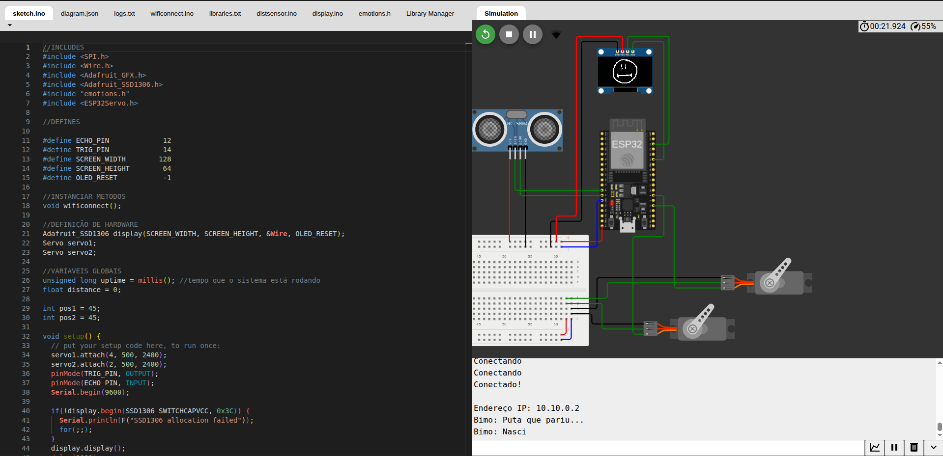 Bimo simulation on wokwi